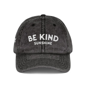 Be Kind Sunshine Embroidered Vintage Cap | Mental Health Awareness Hat
