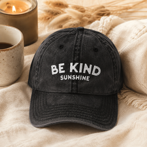 Be Kind Sunshine Embroidered Vintage Cap | Mental Health Awareness Hat
