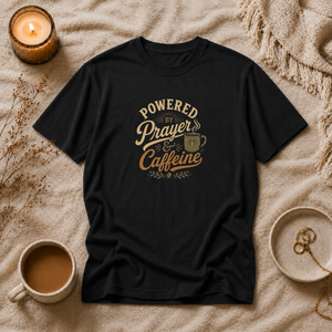 Powered by Prayer & Caffeine | Mental Health Awareness T-Shirt