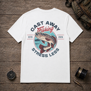 Cast Away Fishing Stress Less | Mental Health Awareness T-Shirt
