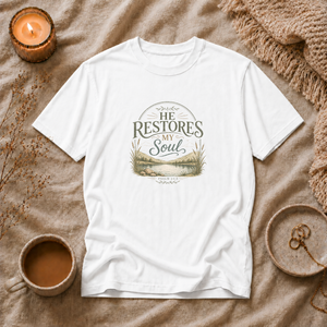 He Restores My Soul | Mental Health Awareness T-Shirt