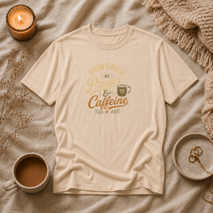Powered by Prayer & Caffeine | Mental Health Awareness T-Shirt