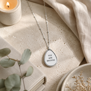 You Are Enough Pendant Necklace | Mental Health Awareness Jewelry